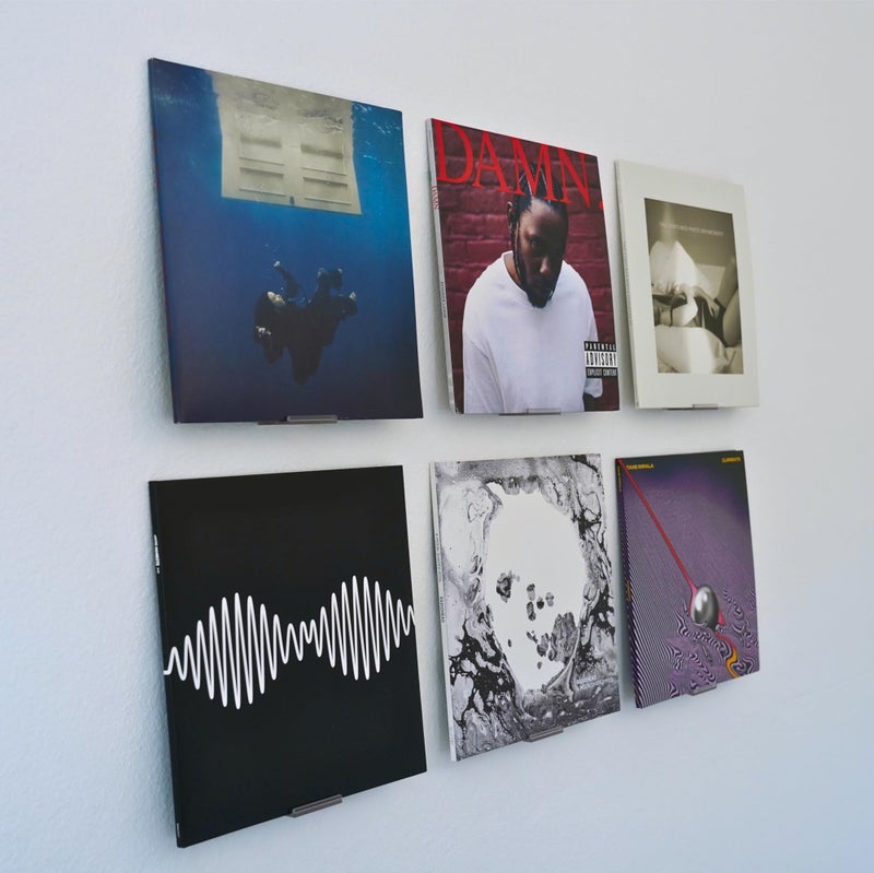 Modern JP Adhesive Vinyl Wall Mount (4-Pack) - Strong Hold Record Holder Wall, Record-Safe Easy Installation, Album Wall Mount for 1LP and 2LP - Black - Image 5